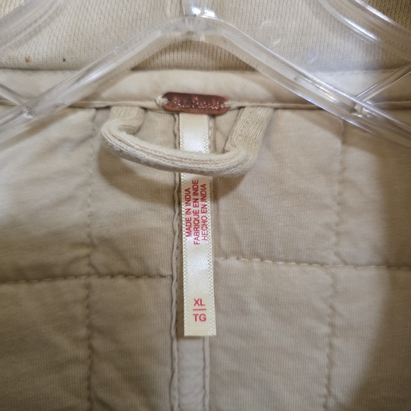 Free People Dolman Quilted Knit Jacket In Vanilla Creme XL Oversized Casual - Picture 12 of 15